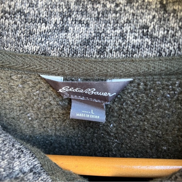 Eddie Bauer Men's Zip-Up Sweater in Olive - Picture 2 of 3